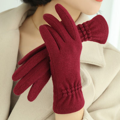 Fashion Red Women OEM Super Warm Winter Gloves Sensitive Screen Touch Cycling
