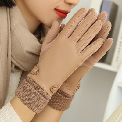 Women Pu Racing Riding Winter Motorcycle Gloves 22x16cm For Outdoor Sports